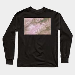 PASTEL PINK GREY DECO  FEATHER PALM DESIGN TROPICAL ART POSTER Long Sleeve T-Shirt